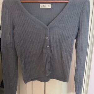 Hollister Women's Blue-Grey Cardigan